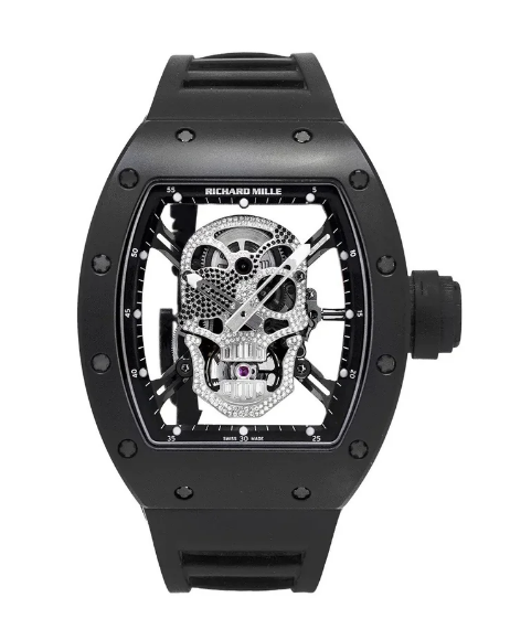 Richard Mille Replica Watch RM 52-01 Skull Diamond Black Ceramic